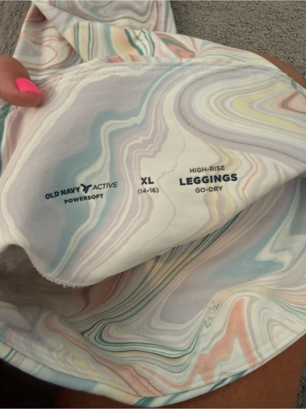 Old Navy Marble Swirl Leggings - Pastel Multi Colors